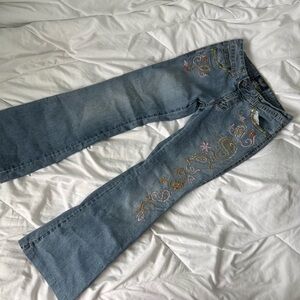 RARE Y2K angels low rise flared jeans sequin size 5 2000s